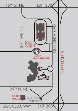Tulalip Resort Casino image map with directions