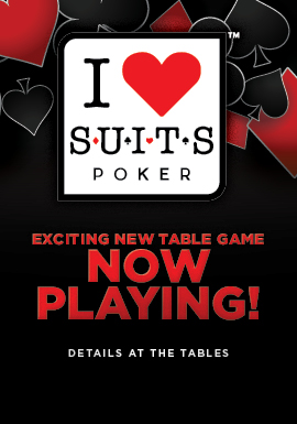 “I Luv Suits Poker” is an exciting poker variation where players attempt to get a flush with more cards than the dealer.