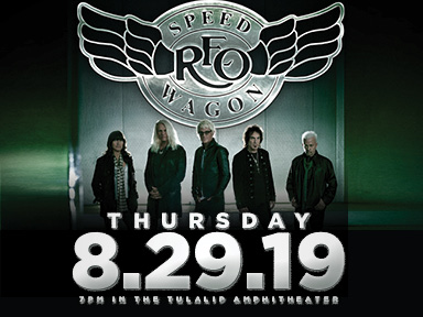 Play slots at Tulalip Resort Casino south of Vancouver, BC near Seattle on I-5, and enjoy live performances like REO Speedwagon at the Tulalip Amphitheatre on August 29, 2019!