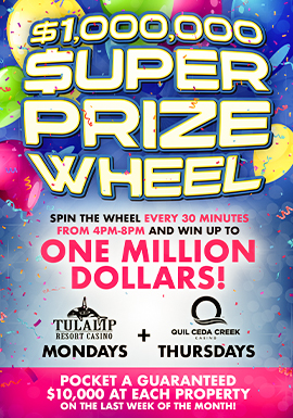 Take a spin and win up to ONE MILLION DOLLARS this January!