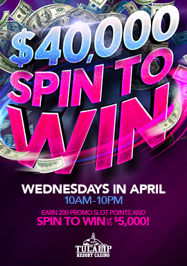 Win up to $5,000 cash! Swipe your ONE club card at the kiosk and spin the wheel to reveal your prize.
