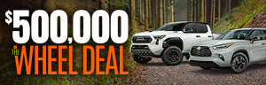 Wheel your way to a new Toyota Tacoma or Highlander this May where one winner is guaranteed to drive away with a new Toyota vehicle at Tulalip Resort Casino!
