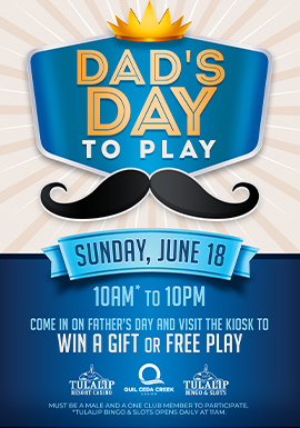 Celebrate Father's Day with us and win up to $1,000 Free Play a $250 Cabela's gift card or a multi-tool!