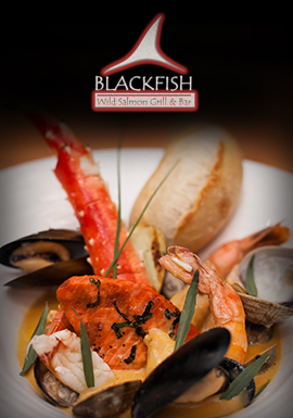 Tulalip Casino Blackfish fine dining restaurant offers a seafood centric menu paying tribute to regional Northwest ingredients and Tulalip tradition. 