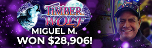 Miguel M. won $28,906 playing Timber Wolf at Tulalip Resort Casino.